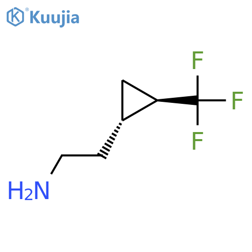 rac-2-[(1R,2S)-2-(trifluoromethyl)cyclopropyl]ethan-1-amine structure