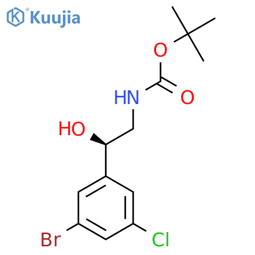 tert-butyl N-[(2R)-2-(3-bromo-5-chlorophenyl)-2-hydroxyethyl]carbamate structure