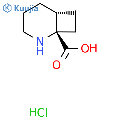 (1S,6R)-2-Azabicyclo[4.2.0]octane-1-carboxylic acid;hydrochloride structure