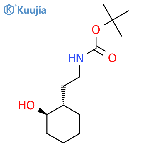 rac-tert-butyl N-{2-[(1R,2S)-2-hydroxycyclohexyl]ethyl}carbamate structure