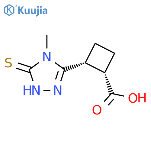(1S,2R)-2-(4-Methyl-5-sulfanylidene-1H-1,2,4-triazol-3-yl)cyclobutane-1-carboxylic acid structure