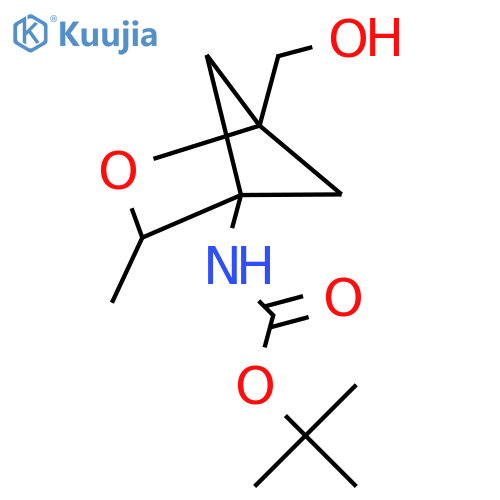 tert-butyl N-[1-(hydroxymethyl)-3-methyl-2-oxabicyclo[2.1.1]hexan-4-yl]carbamate structure