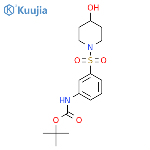 tert-butyl N-{3-[(4-hydroxypiperidin-1-yl)sulfonyl]phenyl}carbamate structure