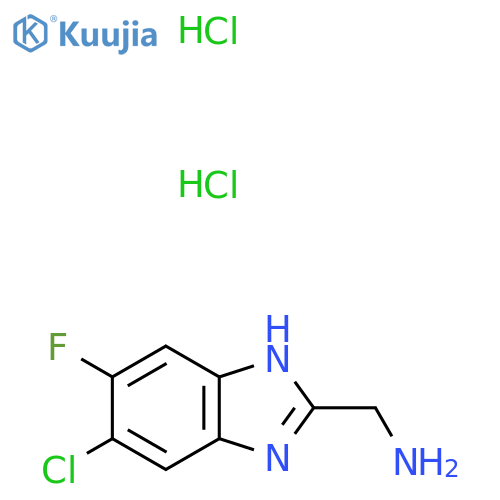 (5-Chloro-6-fluoro-1H-benzimidazol-2-yl)methanamine;dihydrochloride structure