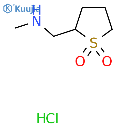 2-((Methylamino)methyl)tetrahydrothiophene 1,1-dioxide hcl structure