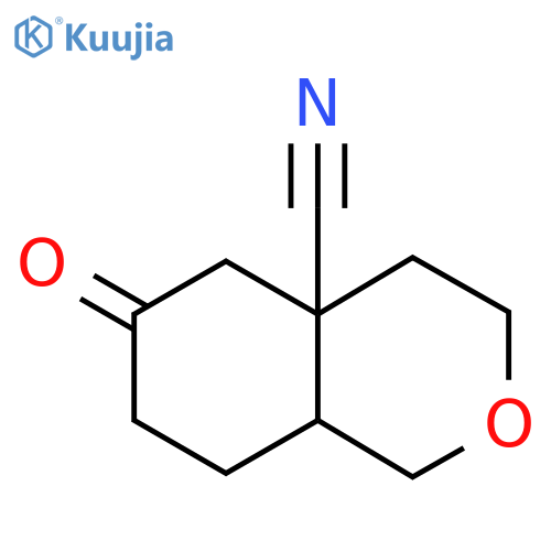 6-oxo-octahydro-1H-2-benzopyran-4a-carbonitrile structure