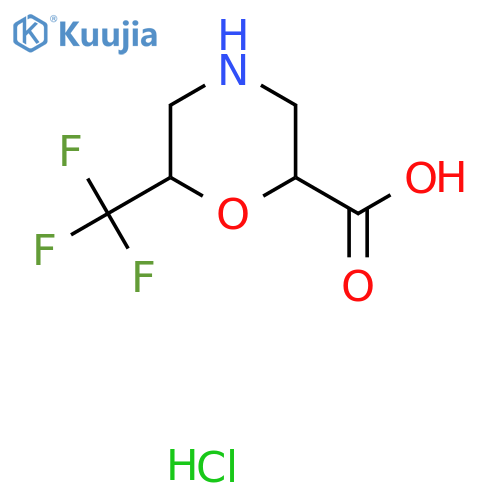 6-(Trifluoromethyl)morpholine-2-carboxylic acid;hydrochloride structure