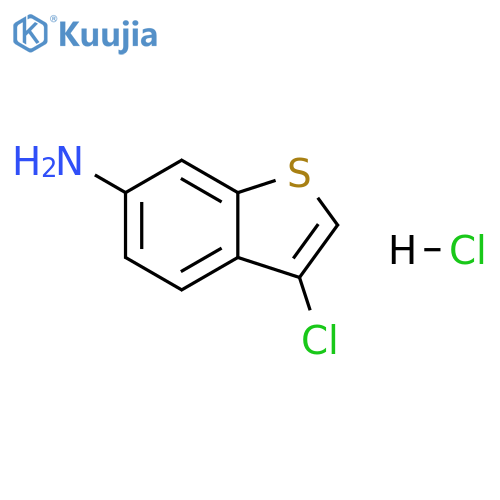 Benzo[b]thiophen-6-amine, 3-chloro-, hydrochloride (1:1) structure