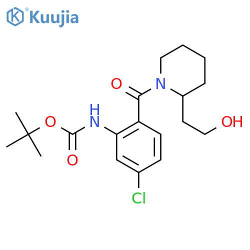 tert-butyl N-{5-chloro-2-[2-(2-hydroxyethyl)piperidine-1-carbonyl]phenyl}carbamate structure