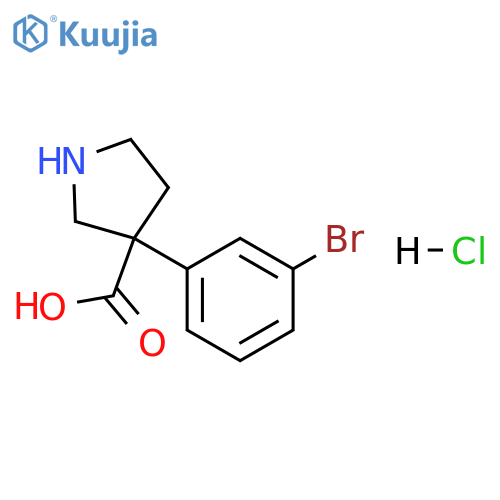 3-Pyrrolidinecarboxylic acid, 3-(3-bromophenyl)-, hydrochloride (1:1) structure