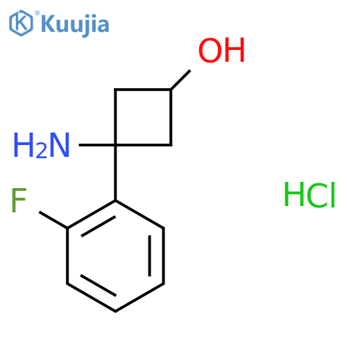 Cyclobutanol, 3-amino-3-(2-fluorophenyl)-, hydrochloride (1:1), cis- structure