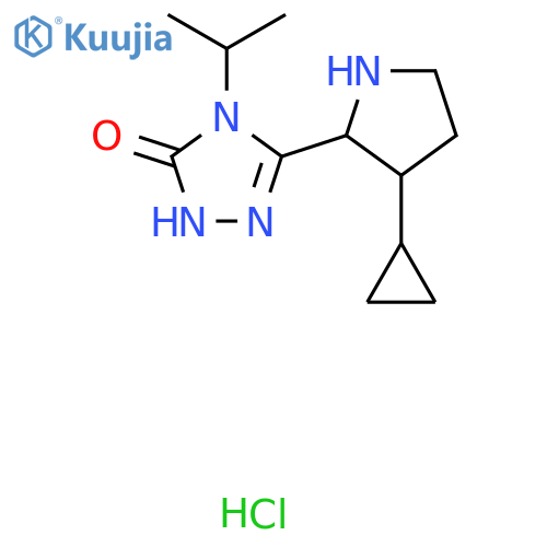 3-(3-cyclopropylpyrrolidin-2-yl)-4-(propan-2-yl)-4,5-dihydro-1H-1,2,4-triazol-5-one hydrochloride structure