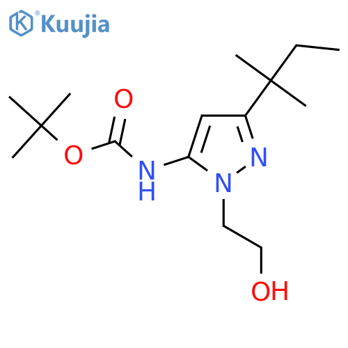 tert-butyl N-[1-(2-hydroxyethyl)-3-(2-methylbutan-2-yl)-1H-pyrazol-5-yl]carbamate structure