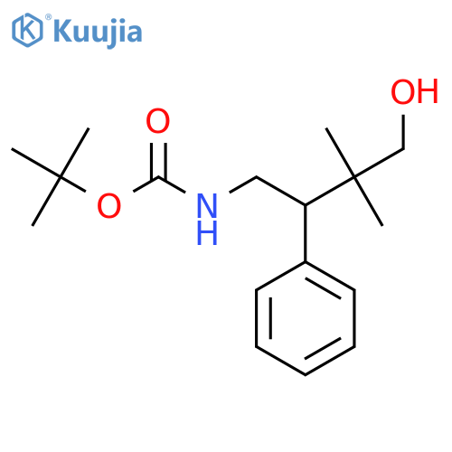 tert-butyl N-(4-hydroxy-3,3-dimethyl-2-phenylbutyl)carbamate structure