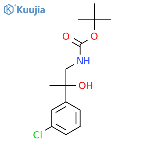 tert-butyl N-[2-(3-chlorophenyl)-2-hydroxypropyl]carbamate structure