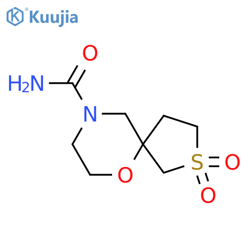 2,2-Dioxo-6-oxa-2lambda6-thia-9-azaspiro[4.5]decane-9-carboxamide structure