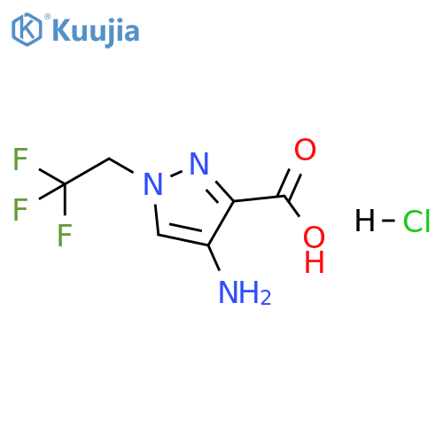 1H-Pyrazole-3-carboxylic acid, 4-amino-1-(2,2,2-trifluoroethyl)-, hydrochloride (1:1) structure