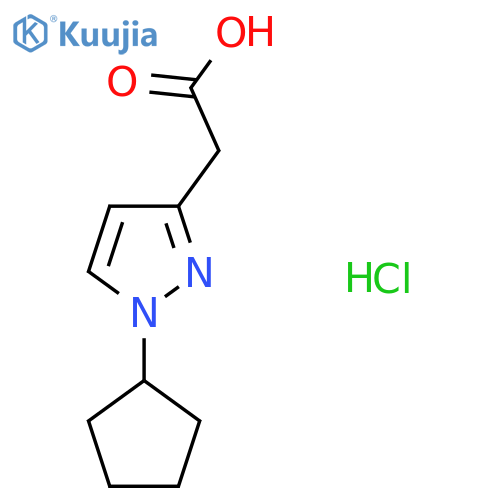 2-(1-cyclopentyl-1H-pyrazol-3-yl)acetic acid hydrochloride structure