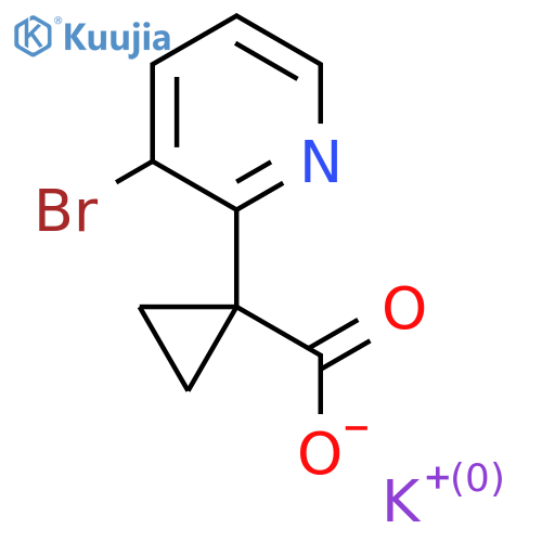 Potassium 1-(3-bromopyridin-2-yl)cyclopropane-1-carboxylate structure
