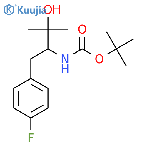 tert-butyl N-[1-(4-fluorophenyl)-3-hydroxy-3-methylbutan-2-yl]carbamate structure