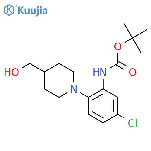 tert-butyl N-{5-chloro-2-[4-(hydroxymethyl)piperidin-1-yl]phenyl}carbamate structure