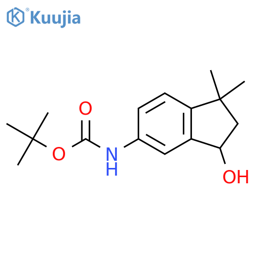 tert-butyl N-(3-hydroxy-1,1-dimethyl-2,3-dihydro-1H-inden-5-yl)carbamate structure