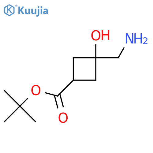 Tert-butyl 3-(aminomethyl)-3-hydroxycyclobutane-1-carboxylate structure