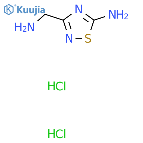 3-(Aminomethyl)-1,2,4-thiadiazol-5-amine;dihydrochloride structure