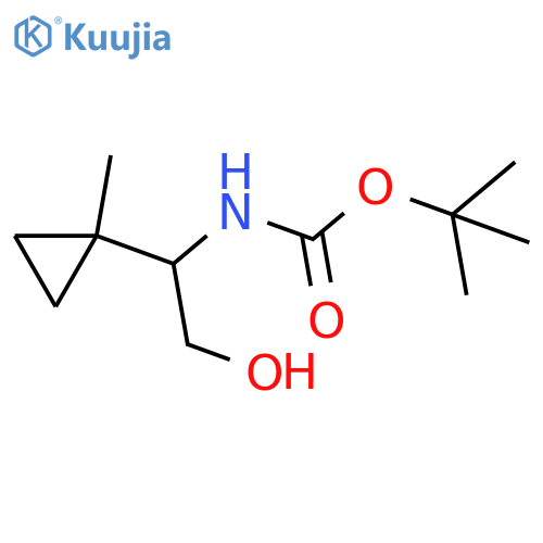 tert-butyl N-2-hydroxy-1-(1-methylcyclopropyl)ethylcarbamate structure
