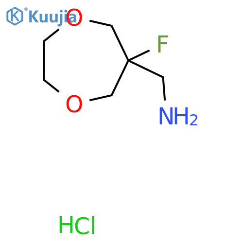 (6-Fluoro-1,4-dioxepan-6-yl)methanamine hydrochloride structure