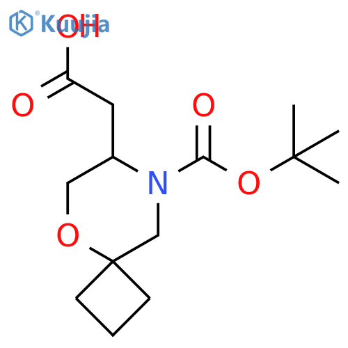 8-[(1,1-Dimethylethoxy)carbonyl]-5-oxa-8-azaspiro[3.5]nonane-7-acetic acid structure