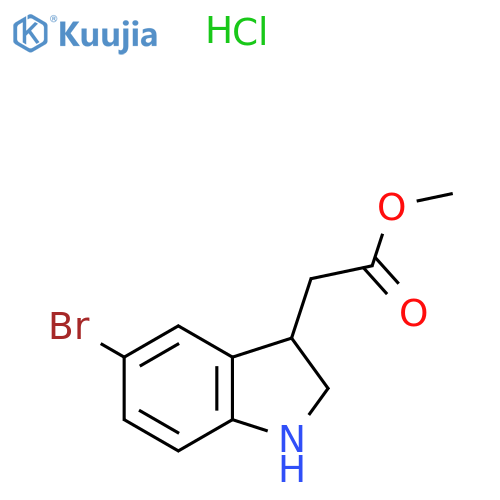 methyl 2-(5-bromo-2,3-dihydro-1H-indol-3-yl)acetate hydrochloride structure