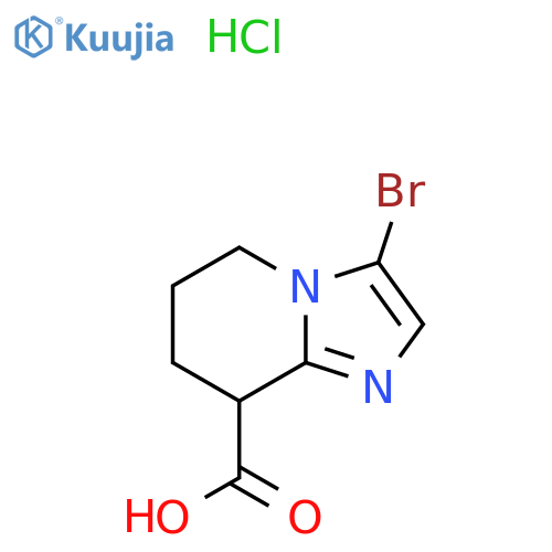 3-bromo-5H,6H,7H,8H-imidazo[1,2-a]pyridine-8-carboxylic acid hydrochloride structure