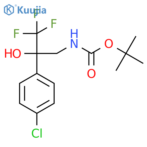 tert-butyl N-[2-(4-chlorophenyl)-3,3,3-trifluoro-2-hydroxypropyl]carbamate structure