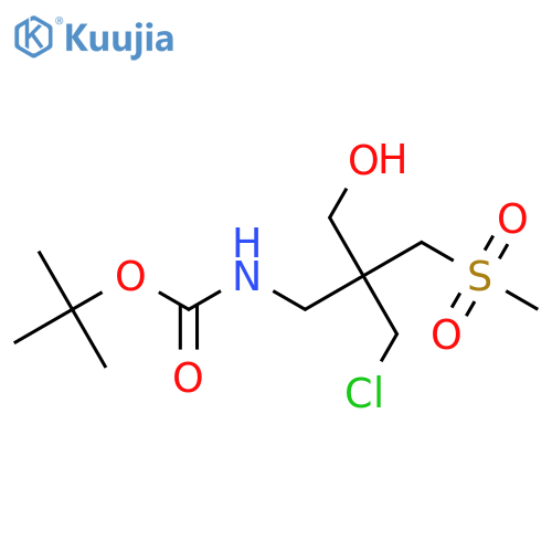tert-butyl N-[2-(chloromethyl)-3-hydroxy-2-(methanesulfonylmethyl)propyl]carbamate structure