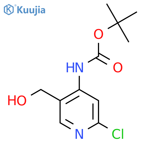 tert-Butyl (2-chloro-5-(hydroxymethyl)pyridin-4-yl)carbamate structure