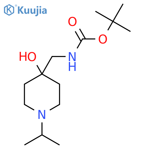tert-butyl N-{[4-hydroxy-1-(propan-2-yl)piperidin-4-yl]methyl}carbamate structure