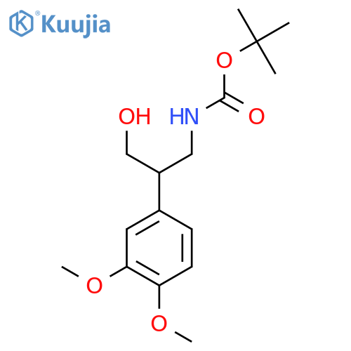 tert-butyl N-[2-(3,4-dimethoxyphenyl)-3-hydroxypropyl]carbamate structure