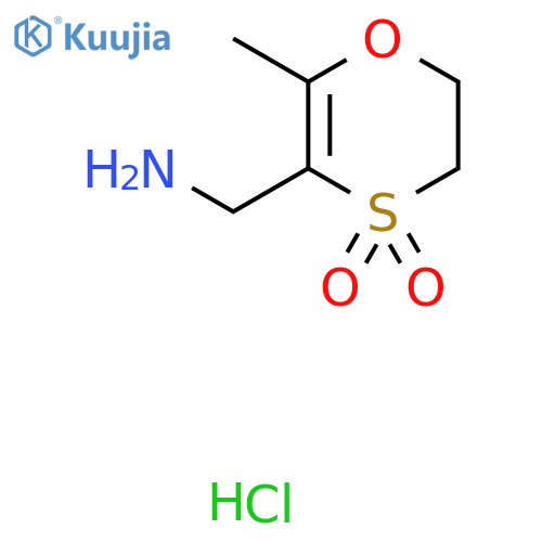 (6-Methyl-4,4-dioxo-2,3-dihydro-1,4-oxathiin-5-yl)methanamine;hydrochloride structure