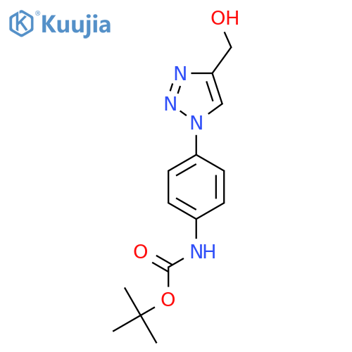 tert-butyl N-{4-[4-(hydroxymethyl)-1H-1,2,3-triazol-1-yl]phenyl}carbamate structure