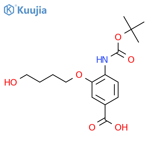 4-{[(Tert-butoxy)carbonyl]amino}-3-(4-hydroxybutoxy)benzoic acid structure