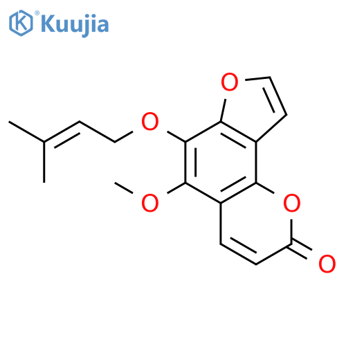 5-Methoxy-6-(3-methyl-2-buten-1-yl)oxy-2H-furo2,3-h-1-benzopyran-2-one structure