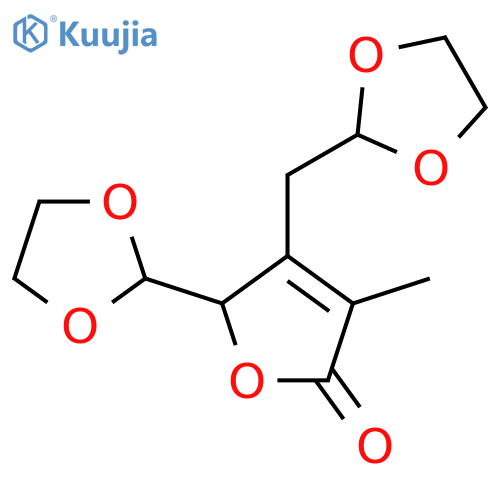2(5H)-Furanone, 5-(1,3-dioxolan-2-yl)-4-(1,3-dioxolan-2-ylmethyl)-3-methyl- structure