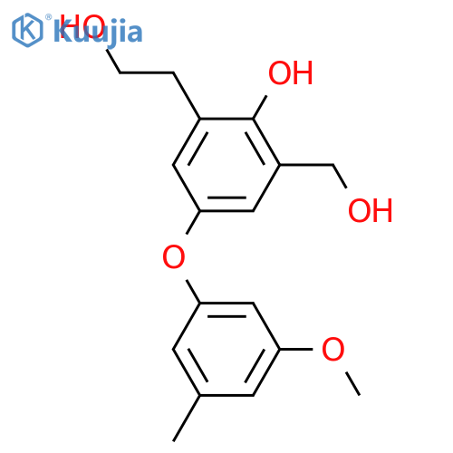 2-(2-Hydroxyethyl)-6-(hydroxymethyl)-4-(3-hydroxy-5-methylphenoxy)phenol; 3'-Me ether structure