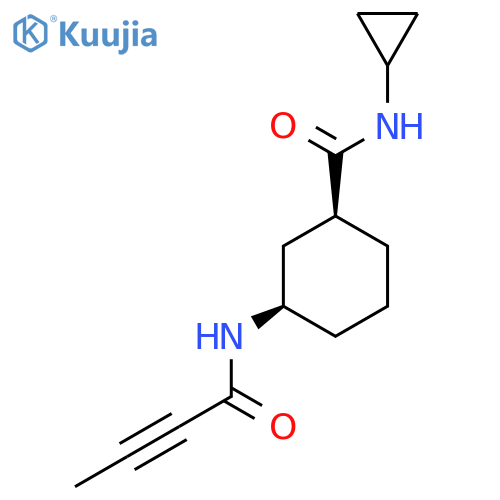 rac-(1R,3S)-3-(but-2-ynamido)-N-cyclopropylcyclohexane-1-carboxamide structure