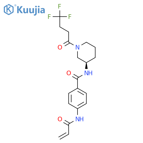 4-(prop-2-enamido)-N-[(3R)-1-(4,4,4-trifluorobutanoyl)piperidin-3-yl]benzamide structure