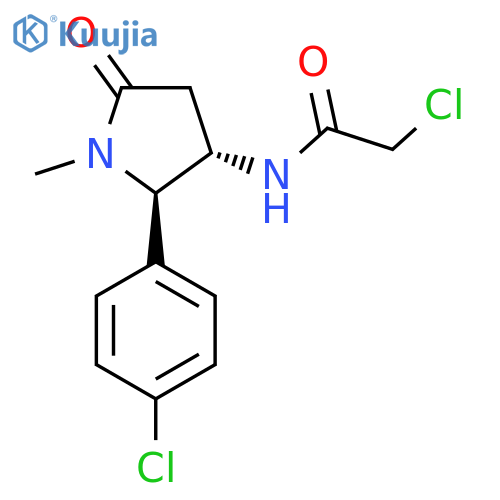 rac-2-chloro-N-(2R,3S)-2-(4-chlorophenyl)-1-methyl-5-oxopyrrolidin-3-ylacetamide structure