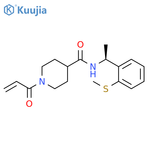 N-[(1S)-1-[2-(Methylthio)phenyl]ethyl]-1-(1-oxo-2-propen-1-yl)-4-piperidinecarboxamide structure
