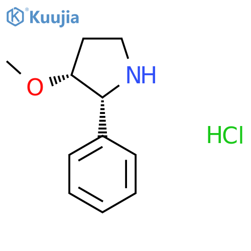 (2R,3R)-3-Methoxy-2-phenylpyrrolidine;hydrochloride structure