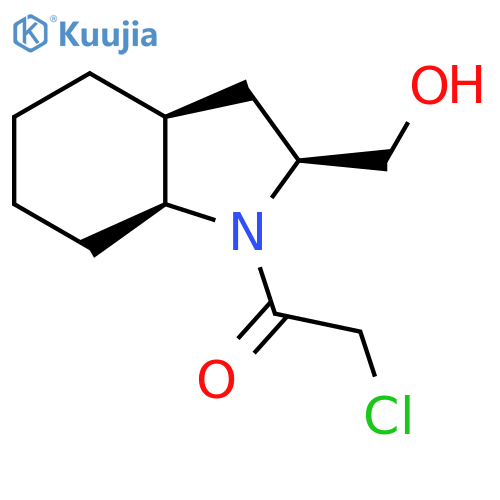 1-(2S,3aS,7aS)-2-(hydroxymethyl)-octahydro-1H-indol-1-yl-2-chloroethan-1-one structure